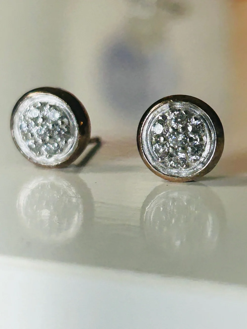Silver Crystal Cluster Stud Earrings - Polished Silver Shine